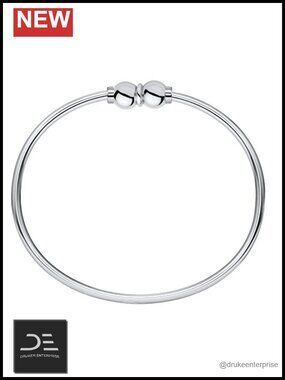 Sterling Silver Double Ball Threaded Bracelet 7.5